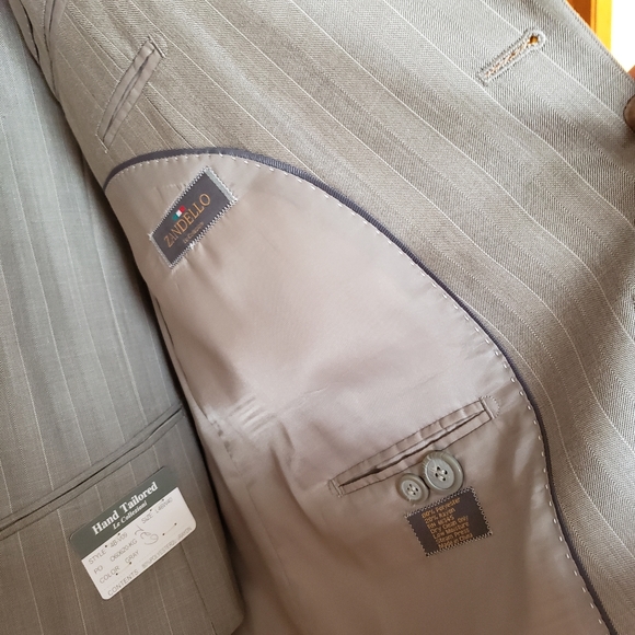 NWT ZANDELLO Le Collezioni Hand Tailor 3 PC MEN GRAY SUIT 46L 40W - Picture 5 of 10
